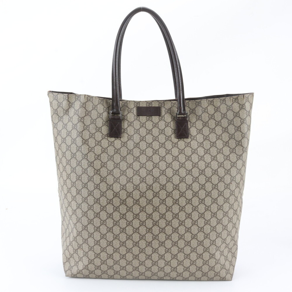 Gucci GG Supreme 131219 Leather Tote Bag Shoulder Business Brown Men's